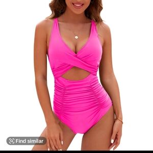 Blooming Jelly Pink One Piece Swimsuit Tummy Control And Pushup NWT Size XL